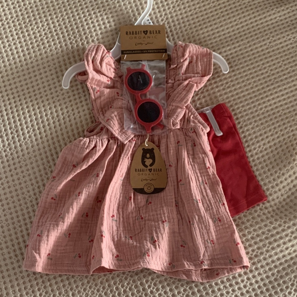 Pink Girls' Matching Set with Sunglasses